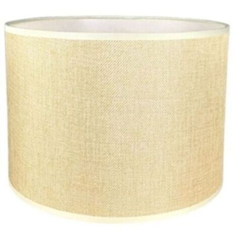 Abat-Jour Cylindrique Tissu En Lin Fait À La Main, Pour Lampe De Table, Suspension, Lampadaire (Beige, Diamètre 33 Cm X Hauteur 23 Cm)