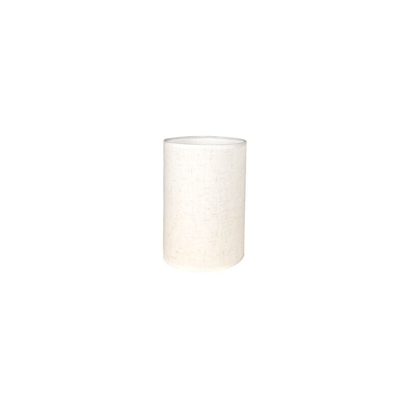 Abat-Jour Cylindrique Tissu En Lin Fait à La Main, Pour Lampe De Table, Suspension, Lampadaire (Blanc, Diamètre 14 Cm x Hauteur 20 Cm) Rapanda