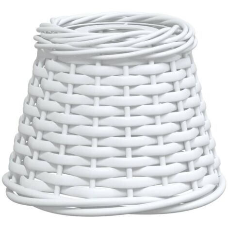 Abat-jour de plafonnier blanc 15x12 cm osier CFW29019