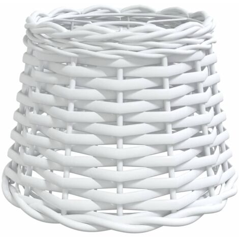 Abat-jour de plafonnier blanc 20x15 cm osier CFW22684
