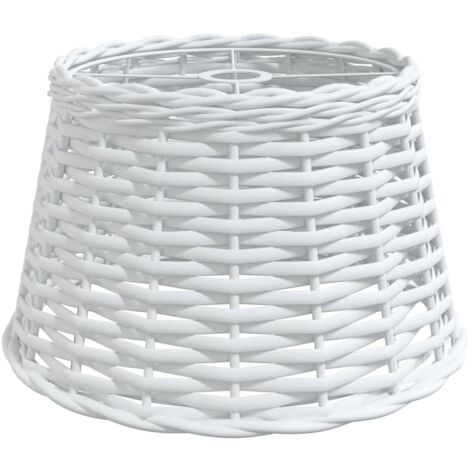 Abat-jour de plafonnier blanc 38x23 cm osier CFW22258