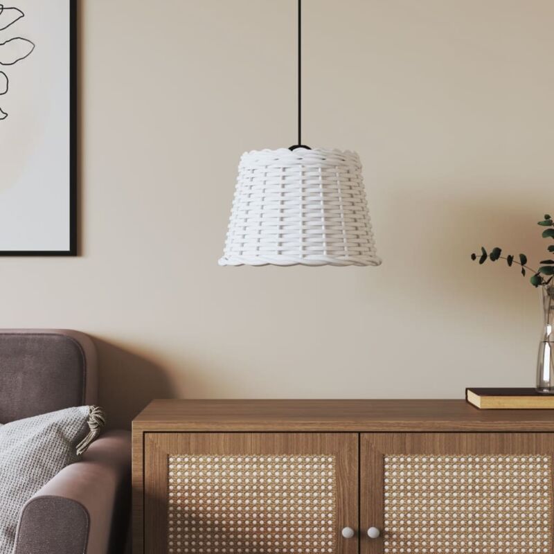 Abat-jour de plafonnier blanc Ø30x20 cm osier Vidaxl