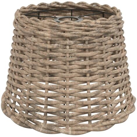 Abat-jour de plafonnier marron 30x20 cm osier CFW17218