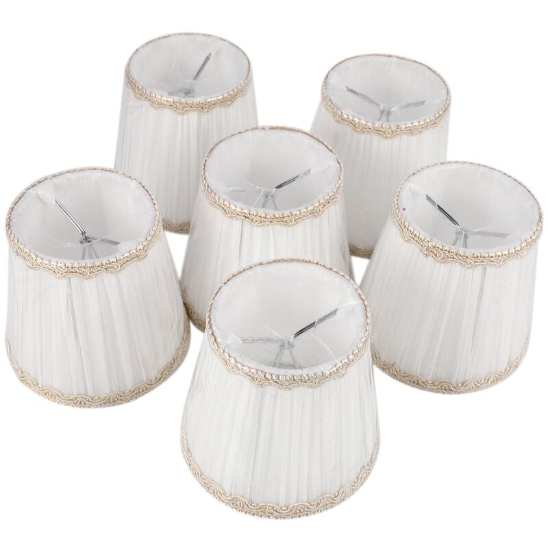 Abat-Jour de , uniquement pour les Ampoules de Bougie, Abat-Jour de une Pince, Lot de 6, Blanc