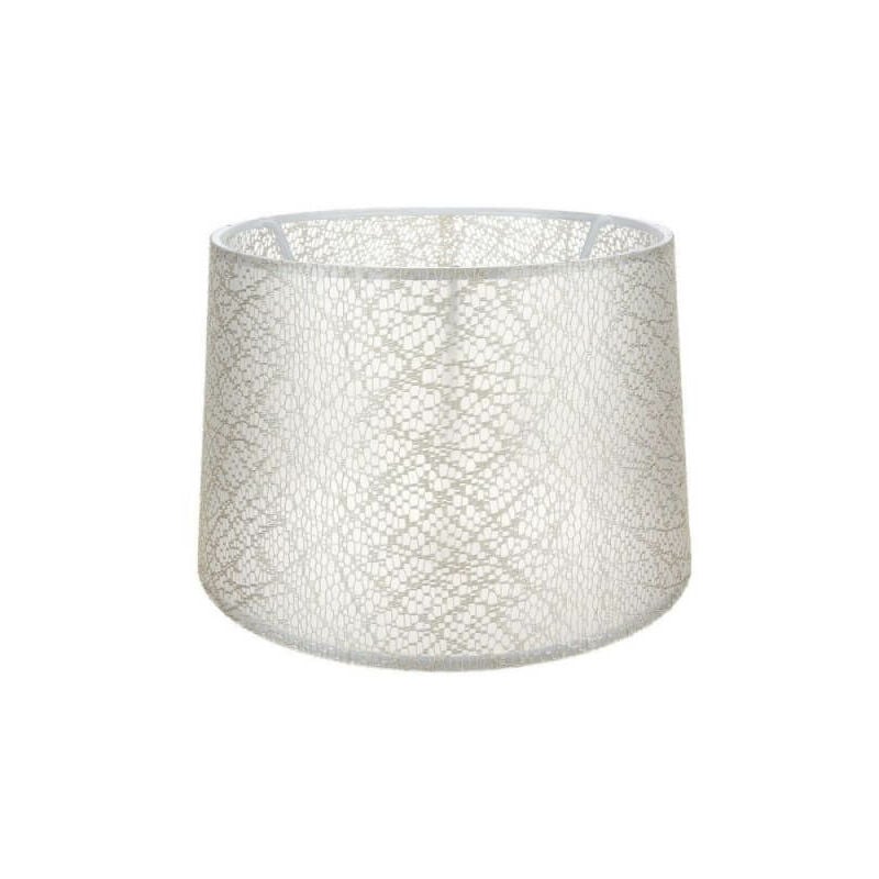 Abat-jour déco ASZ1182 tissu crème avec motif broderie