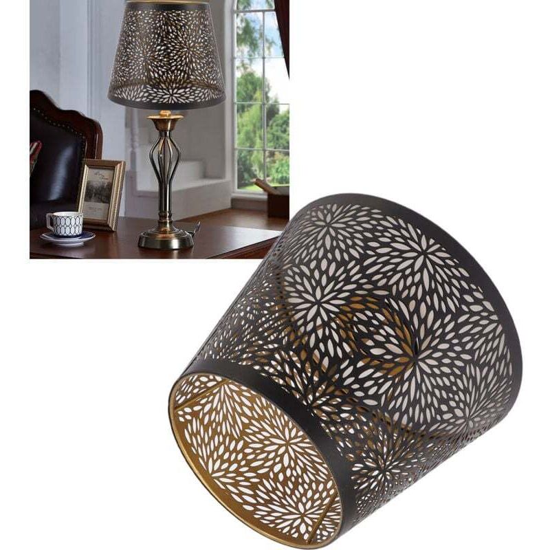 Abat-jour d'ombre d'arbre, abat-jour en fer forgé sculpté en forme d'arbre de forêt E27 Mini abat-jour pour lampe de table décoration de chevet de