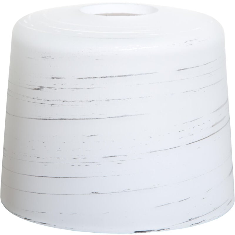 Abat-jour douille E27 blanc gris motifs verre