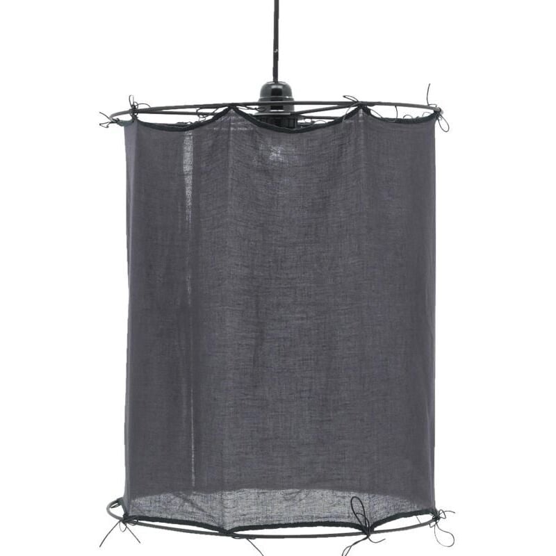 Abat-jour pour suspension en coton Riad Moyen Charbon