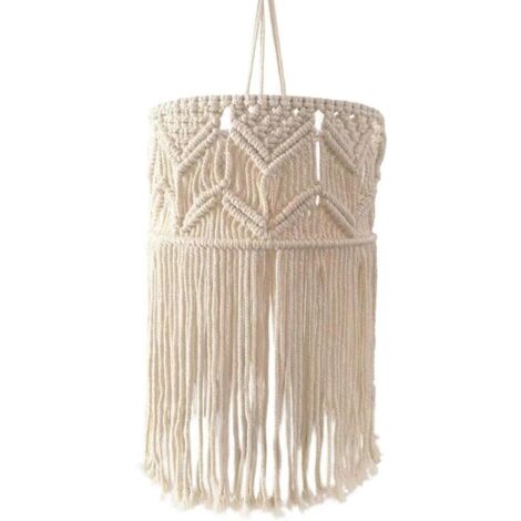 Abat-jour en dentelle, style bohème, tissé, suspendu, 30 x 75 cm, style campagne, pour bureau, chambre, salon, chambre d'enfant, dortoir, décoration en dentelle