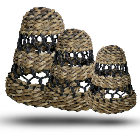 Abat-jour en feuille de bananier naturel et raphia Hitam - Lot de 3- Vendu par 1
