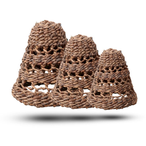 Abat-jour en feuille de bananier naturel - Lot de 3- Vendu par 1
