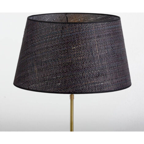 Abat-jour en fibre naturelle noir style contemporain raffiné - noir fibre naturelle