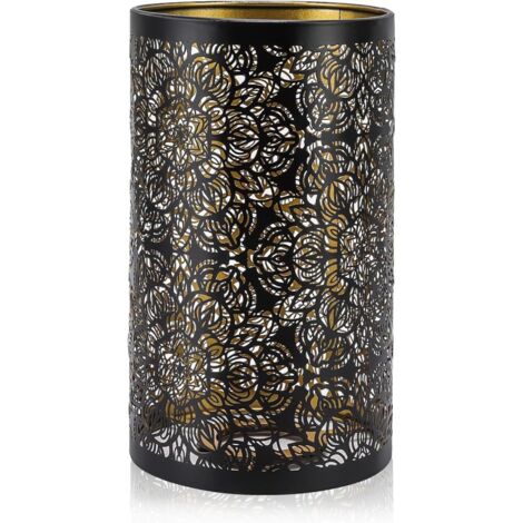 Abat-Jour en Métal Moderne en Fer Forgé, Motif Cylindrique Sculpté et Creux pour Lampe de Table et Lampadaire, 12x20 cm, Design d'Ombre Élégant
