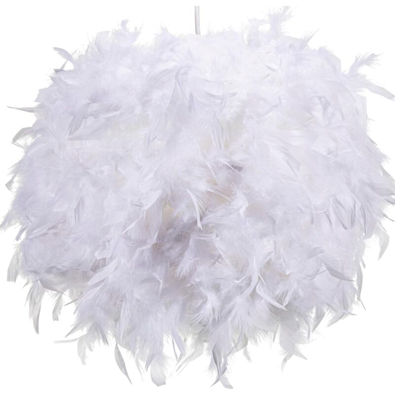 Abat-jour en plumes blanches de 30 cm, abat-jour pour plafonnier suspendu, lampe de table, lampadaire, abat-jour en plumes moelleuses pour salon