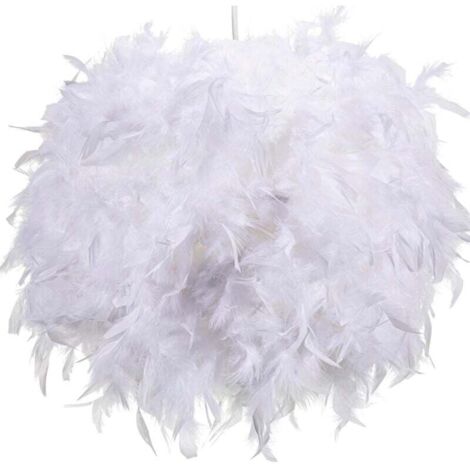 Abat-jour en plumes blanches de 30 cm, suspension, abat-jour pour lampe de table, abat-jour pour lampadaire, abat-jour en plumes douces pour salon