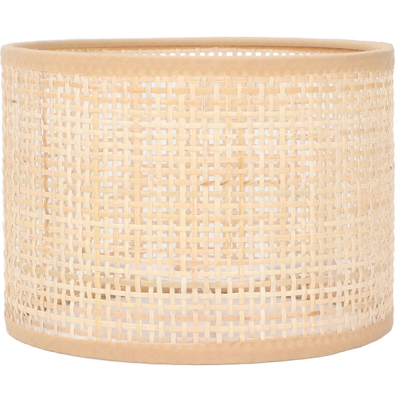 Abat-jour en Rotin Couverture Vintage E27 Lustre pour E14 Rotin tissé Abat-jour carré Maille Forme Table Lampe Abat-jour Abat-jour