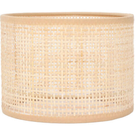 Abat-jour en rotin tissé – Diamètre 16cm – Hauteur 12cm – Compatible E27 et E14 – Design vintage pour lampes de table et lustres