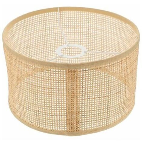 Abat-jour en rotin tissé pour plafonnier – Taille 25x25x15 cm – Lumière douce et confortable – Compatible ampoules standard