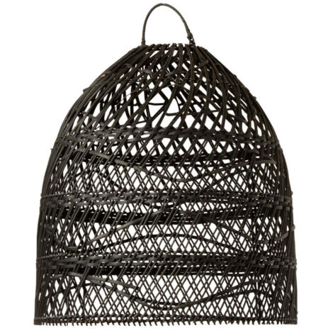 Abat-Jour en Rotin "Vague" 43cm Noir