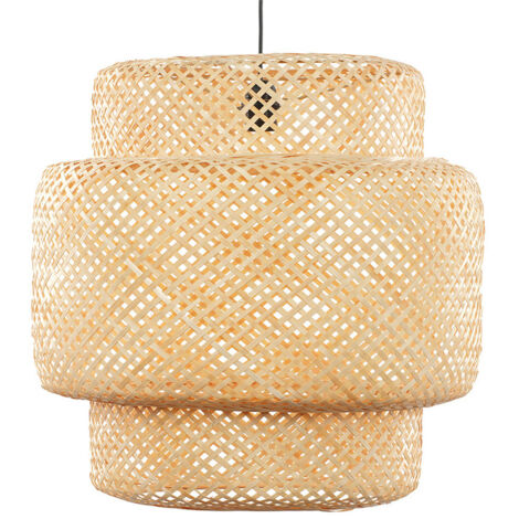 Abat jour en Suspension bambou naturel foncé