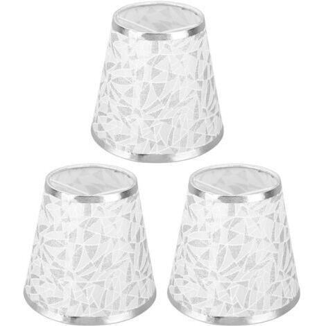 Abat-jour en Tissu Baril, Clip de Transmission de Lumière élevée sur la Conception Abat-jour en Tissu Décoratif Portable Moderne pour Lustre (Argent)