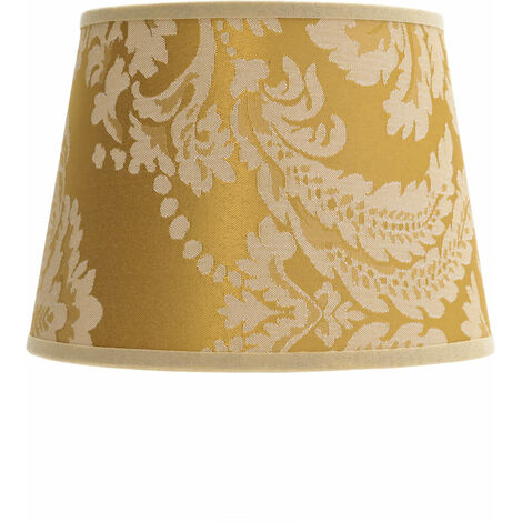 LICHT-ERLEBNISSE Abat-jour en tissu doré décoré de motifs baroques au style classique pour lampes de table avec culot E14 - Or