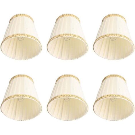 Abat-jour en tissu pour lampe E14 – Lot de 6 pièces, clips bougie pour lustre cristal, idéal chevet & décoration intérieure