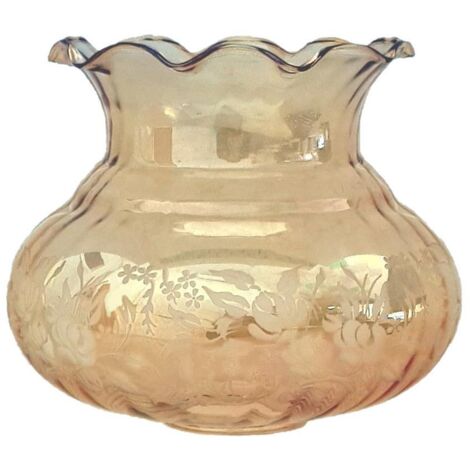 Abat-jour en verre ambre 15x15cm – Embouchure 5cm – Compatible lampes classiques – Ambiance chaleureuse pour salons et chambres – Ltde