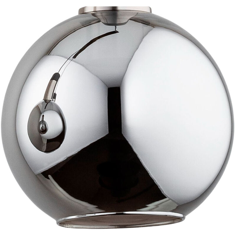 Abat-jour en verre argenté, boule E27 Alfa