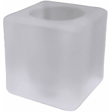 LTDE Abat-jour en verre carré MATE MINICUBO 4,5x5 cm avec une ouverture de 2 cm