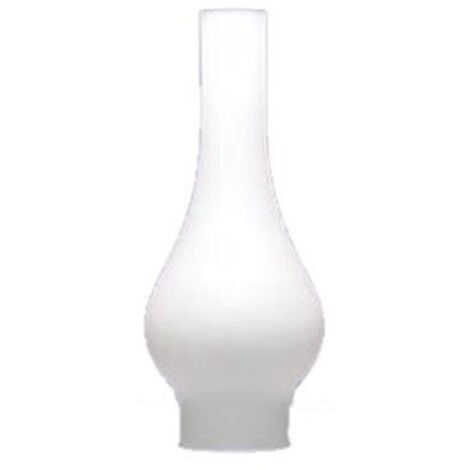 Abat-jour en verre mat 8cm diamètre – Forme étroite 21cm hauteur – Ouverture 6cm – Esthétique classique inspirée des lampes à huile – Ltde