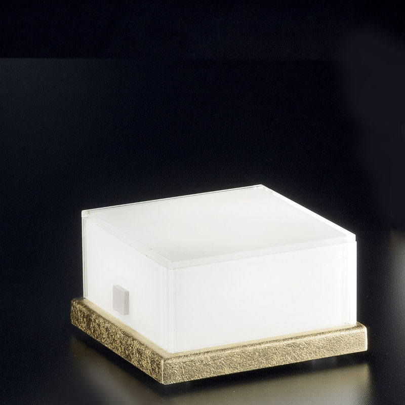 Image of Fratelli Braga - Abat-jour moderna candy 2118 l led dimmerabile vetro metallo lampada tavolo, finitura metallo foglia oro - Foglia oro