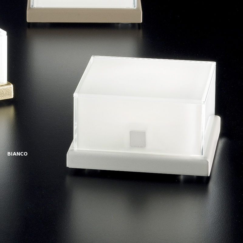 Image of Fratelli Braga - Abat-jour moderna candy 2118 l led dimmerabile vetro metallo lampada tavolo, finitura metallo bianco - Bianco