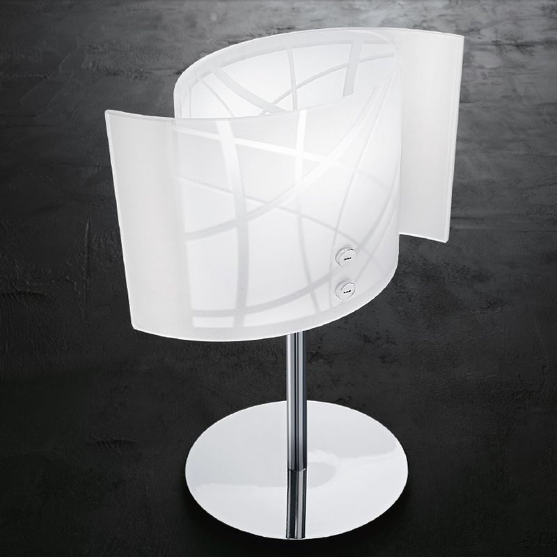 Image of Abat-jour moderna gea luce nereide l e14 led vetro lampada tavolo