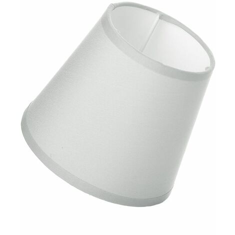 Abat-jour gris clair en polyester et métal – Hauteur 11,5 cm – Diamètre 13 cm – Compatible douilles E14 et E27 – Unimasa