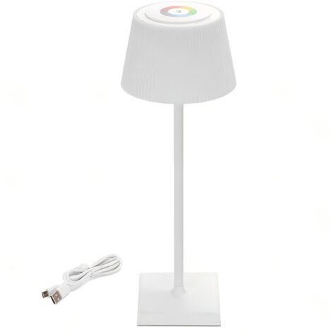 Abat-jour LED rechargeable 4W, RGB+CCT Touch Dimmable, lumière blanche, sans fil pour la chambre et le camping