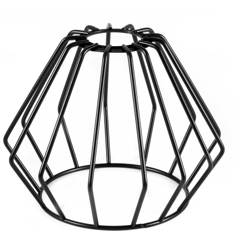 Abat-Jour Loft En Métal Fil E27 Blanc Noir Lampe