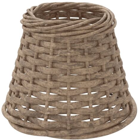 Abat-jour marron 15x12 cm osier CFW67548