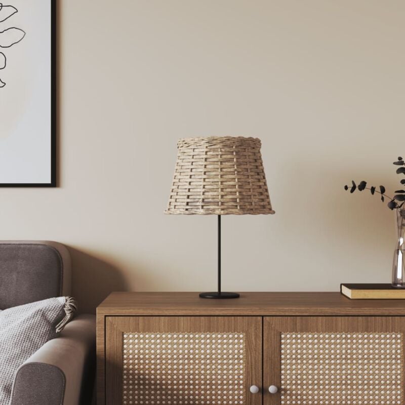 Abat-jour marron Ø25x17 cm osier CFW74077