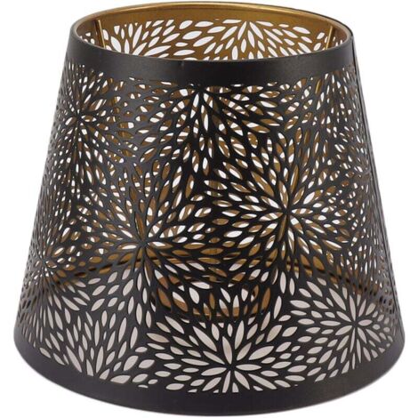 Abat Jour Métal Style Arbre Forestier Ajouré Motif Doré Intérieur E26 E27 Lampe Plafond Murale Table Noir