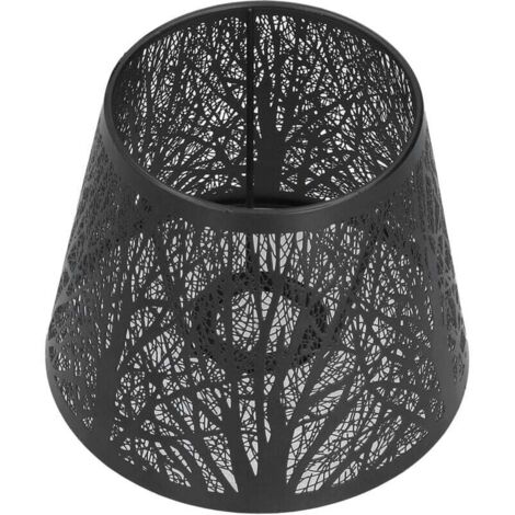 Abat-jour Mini Fer Forgé Sculpté Arbre Forestier E27 Lampe de Table Chevet Chambre