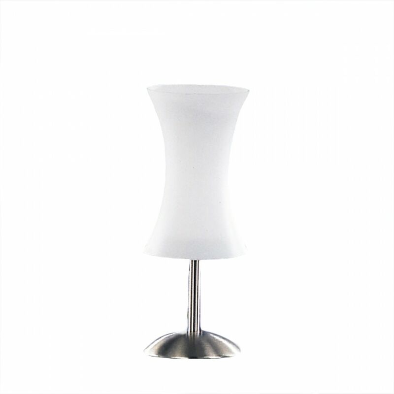 Image of Abat-jour moderna Due P Illuminazione 2373 lp lg e27 e14 led metallo vetro lampada tavolo, dimensione altezza 33 cm