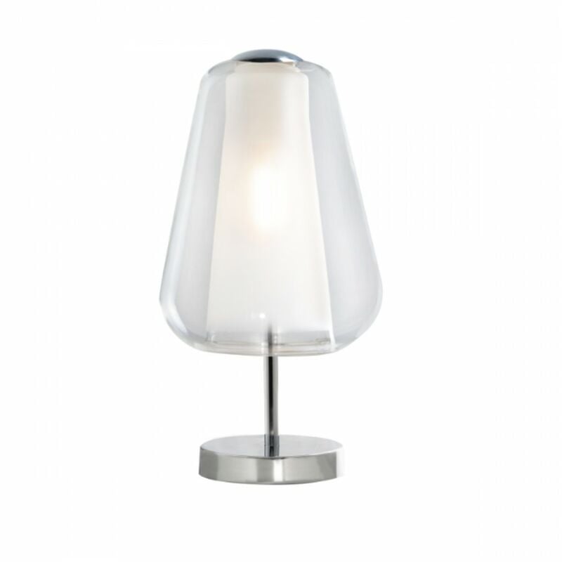 Image of Abat-jour moderna top light double skin 1176cr p gamma tr e27 led vetro lampada tavolo