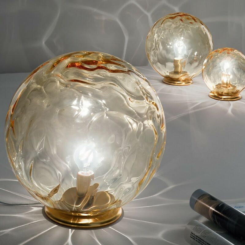 Image of Due P Illuminazione - Abat-jour moderno 2585 l led vetro lampada tavolo, dimensione diam 20 cm