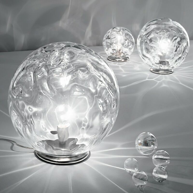 Image of Abat-jour moderno Due P Illuminazione 2586 led vetro lampada tavolo, dimensione diam 20 cm