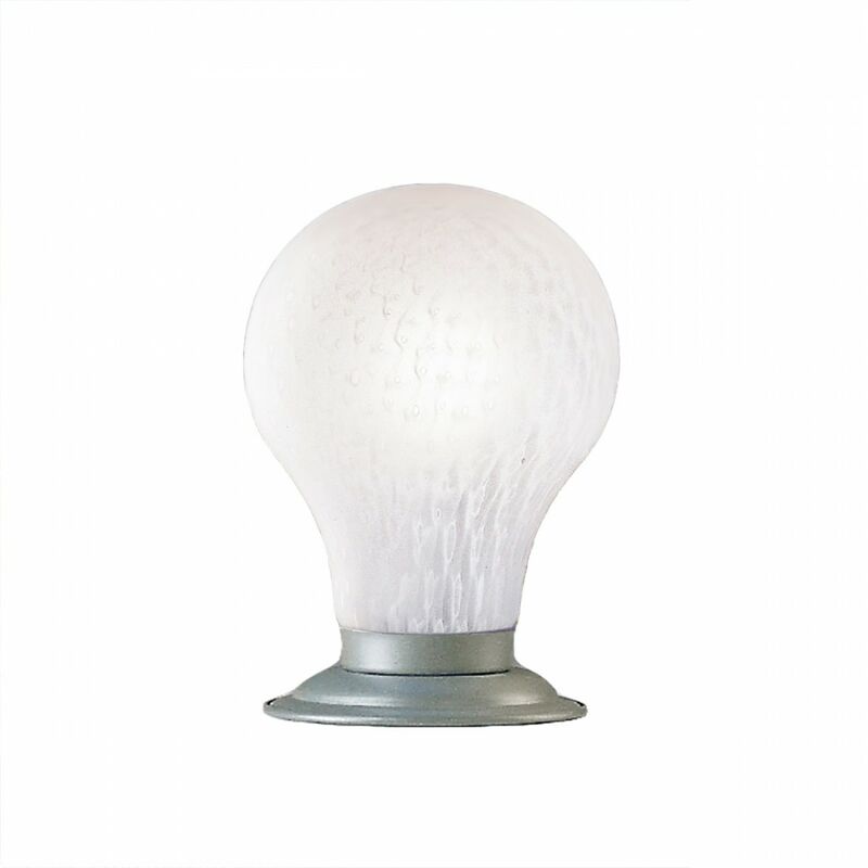 Image of Due P Illuminazione - Abat-jour moderno lampadina 2251 l e14 led vetro lampada tavolo camerette, colore bianco