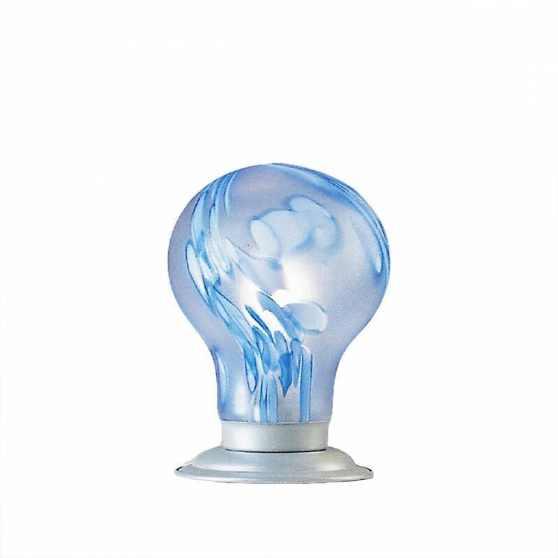 Image of Due P Illuminazione - Abat-jour moderno lampadina 2251 l e14 led vetro lampada tavolo camerette, colore blu