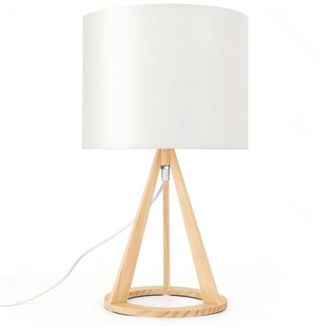 Abat-jour Nordic Tripode en bois, sans ampoule, douille E27, lumière ambiante de chambre