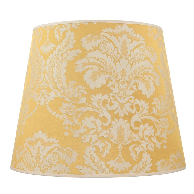 Abat-jour Willow en tissu doré avec motifs baroques au style classique pour lampadaire avec culot E27 - Or