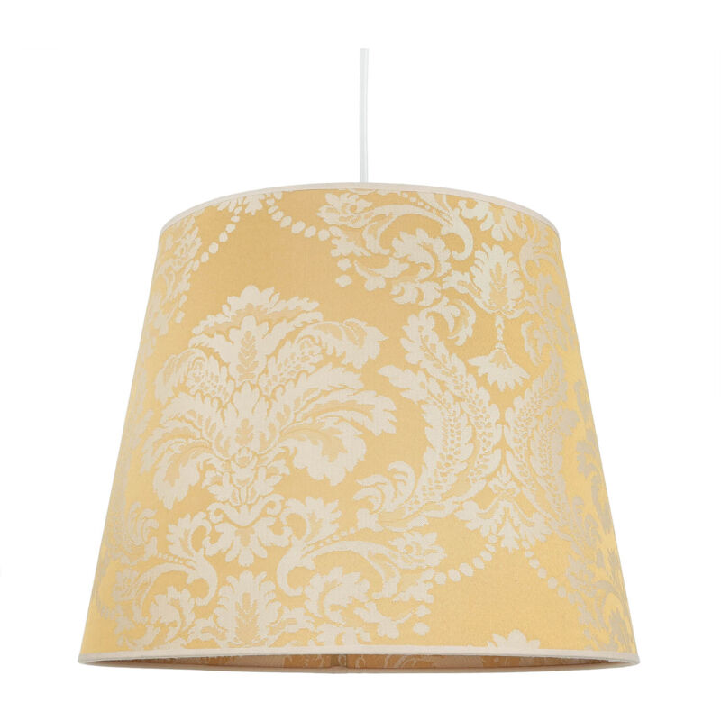 Abat-jour Or Tissu Motif Suspension E27